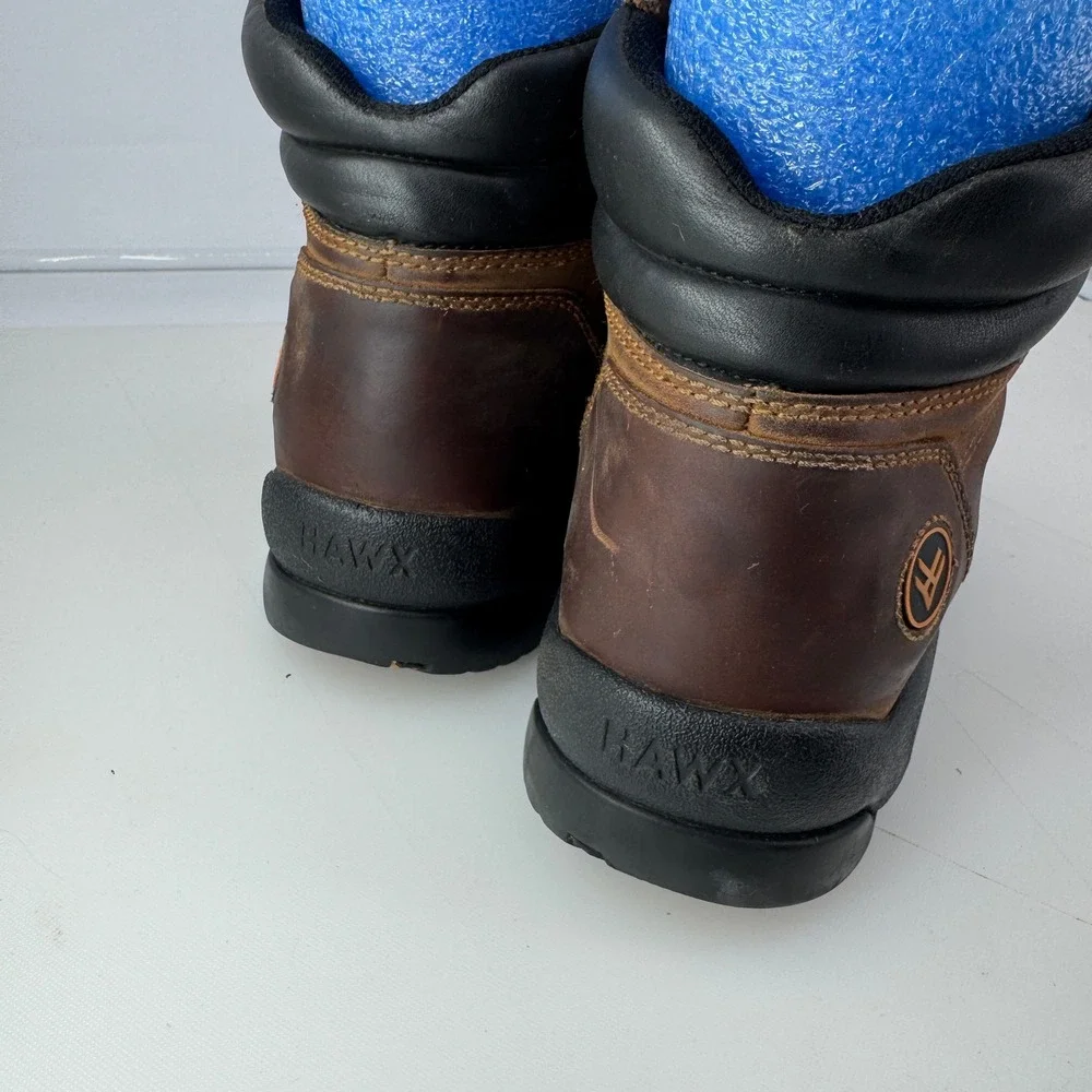 Hawx Composite Toe Work Boot Men 11 Brown Leather ASTM F2413-17 Safety Footwear